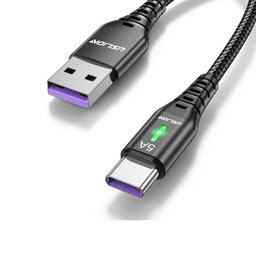 FixPremium - USB-C / USB Kabel mit LED-Anzeige (1m), schwarz