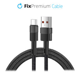 FixPremium - USB-C / USB Kabel mit Schnellladung (2m), schwarz