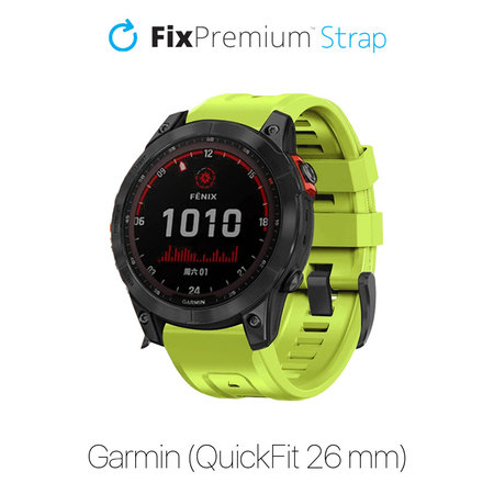 FixPremium - Silikonband für Garmin (QuickFit 26mm), grün