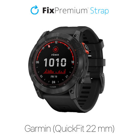 FixPremium - Silikonband für Garmin (QuickFit 22mm), schwarz