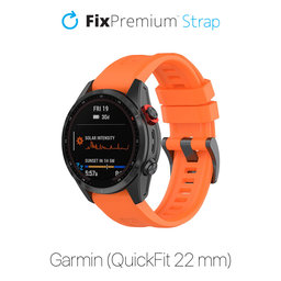 FixPremium - Silikonband für Garmin (QuickFit 22mm), orange