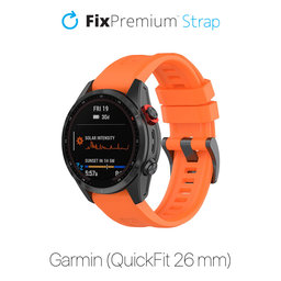 FixPremium - Silikonband für Garmin (QuickFit 26mm), orange