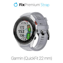 FixPremium - Silikonband für Garmin (QuickFit 22mm), grau