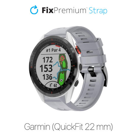 FixPremium - Silikonband für Garmin (QuickFit 22mm), grau