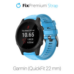 FixPremium - Silikonband für Garmin (QuickFit 22mm), blau