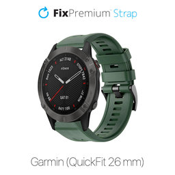 FixPremium - Silikonband für Garmin (QuickFit 26mm), tmavogrün