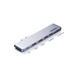 UGREEN - Dualer USB-C Hub 7in1, grau