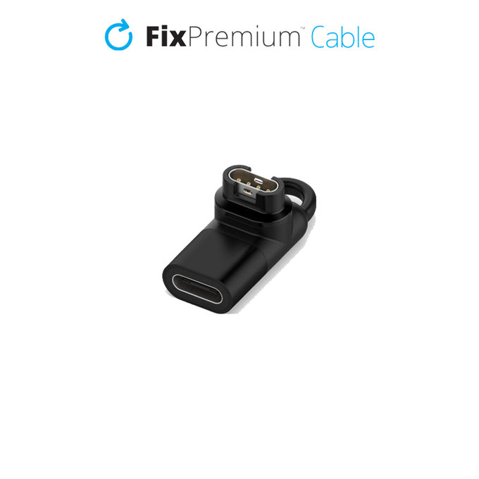 FixPremium - USB-C auf Garmin Stecker Reduzierstück für Watch, schwarz