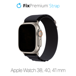 FixPremium - Alpine Loop Armband für Apple Watch (38/40/41/41mm), schwarz
