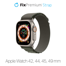 FixPremium - Alpine Loop Armband für Apple Watch (42, 44, 45 und 49mm), grün