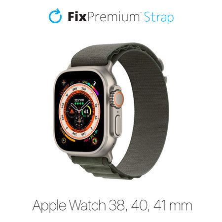 FixPremium - Alpine Loop Armband für Apple Watch (38/40/41/41mm), grün