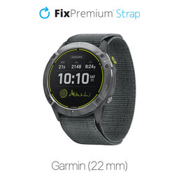 FixPremium - Nylon Armband für Garmin (22mm), grau