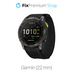 FixPremium - Nylon Armband für Garmin (22mm), schwarz