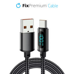 FixPremium - USB-C / USB Kabel mit Funktion Power Delivery (1m), schwarz