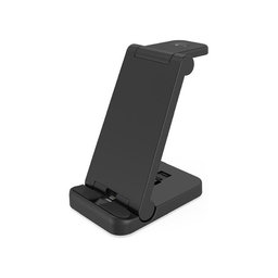 FixPremium - Faltbarer 3in1 Ständer für iPhone, Apple Watch und AirPods, schwarz