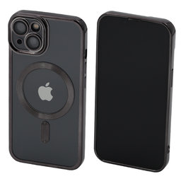 FixPremium - Kristall Hülle mit MagSafe für iPhone 13 und 14, schwarz