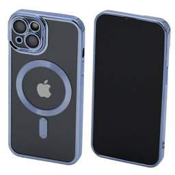 FixPremium - Kristall Hülle mit MagSafe für iPhone 13 und 14, blau