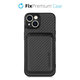 FixPremium - Carbon Hülle mit MagSafe Wallet für iPhone 13 und 14, schwarz