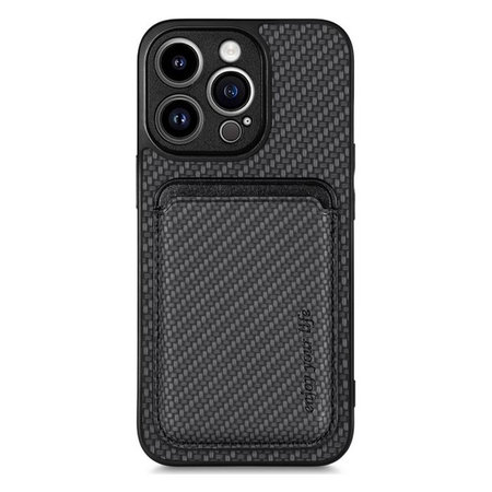 FixPremium - Carbon Hülle mit MagSafe Wallet für iPhone 13 Pro, schwarz