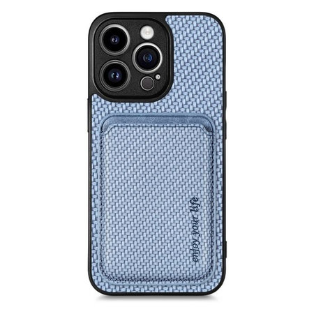 FixPremium - Carbon Hülle mit MagSafe Wallet für iPhone 14 Pro, blau