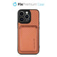 FixPremium - Carbon Hülle mit MagSafe Wallet für iPhone 14 Pro Max, braun