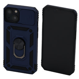 FixPremium - CamShield Hülle für iPhone 13 und 14, blau
