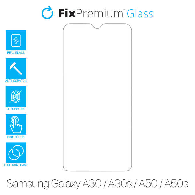 FixPremium Glass - Gehärtetes Glas für Samsung Galaxy A30, A30s, A50 a A50s