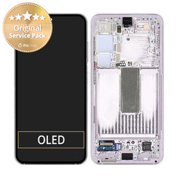 Samsung Galaxy S23 S911B - LCD Display + Touchscreen Front Glas + Rahmen (Lavender) - GH82-30481D, GH82-30480D Genuine Service Pack