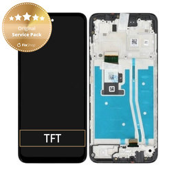 Motorola Moto G53 5G - LCD Display + Touchscreen Front Glas + Rahmen (Black) - 5D68C22150 Genuine Service Pack