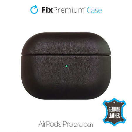 FixPremium - Lederetui für AirPods Pro 2, schwarz