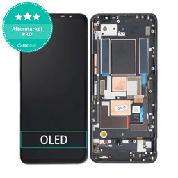Asus ROG Phone 5s ZS676KS, 5s Pro ZS676KS-1A - LCD Display + Touchscreen Front Glas + Rahmen (Phantom Black) OLED