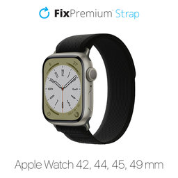FixPremium - Remienok Trail Loop pre Apple Watch (42, 44, 45 und 49mm), schwarz