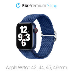 FixPremium - Remienok Solo Loop pre Apple Watch (42, 44, 45 und 49mm), dark blue