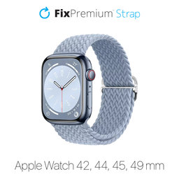 FixPremium - Remienok Solo Loop pre Apple Watch (42, 44, 45 und 49mm), light blue