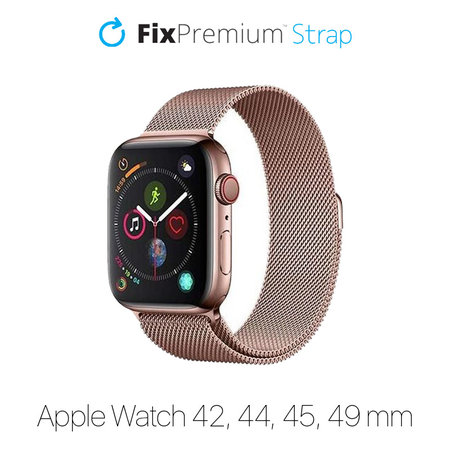 FixPremium - Remienok Milanese Loop pre Apple Watch (42, 44, 45 und 49mm), rose gold