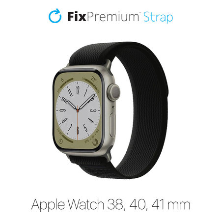 FixPremium - Remienok Trail Loop pre Apple Watch (38, 40 und 41mm), schwarz