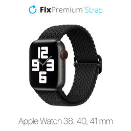 FixPremium - Remienok Solo Loop pre Apple Watch (38, 40 und 41mm), schwarz