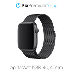 FixPremium - Remienok Milanese Loop pre Apple Watch (38, 40 und 41mm), schwarz