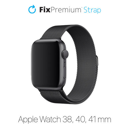 FixPremium - Remienok Milanese Loop pre Apple Watch (38, 40 und 41mm), schwarz