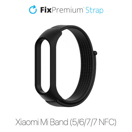 FixPremium - Nylonový Remienok pre Xiaomi Mi Band (5/6/7/7 NFC), schwarz