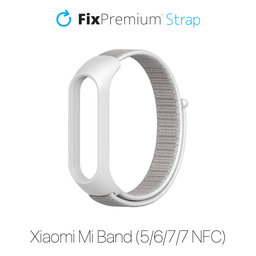 FixPremium - Nylonový Remienok pre Xiaomi Mi Band (5/6/7/7 NFC), weiß