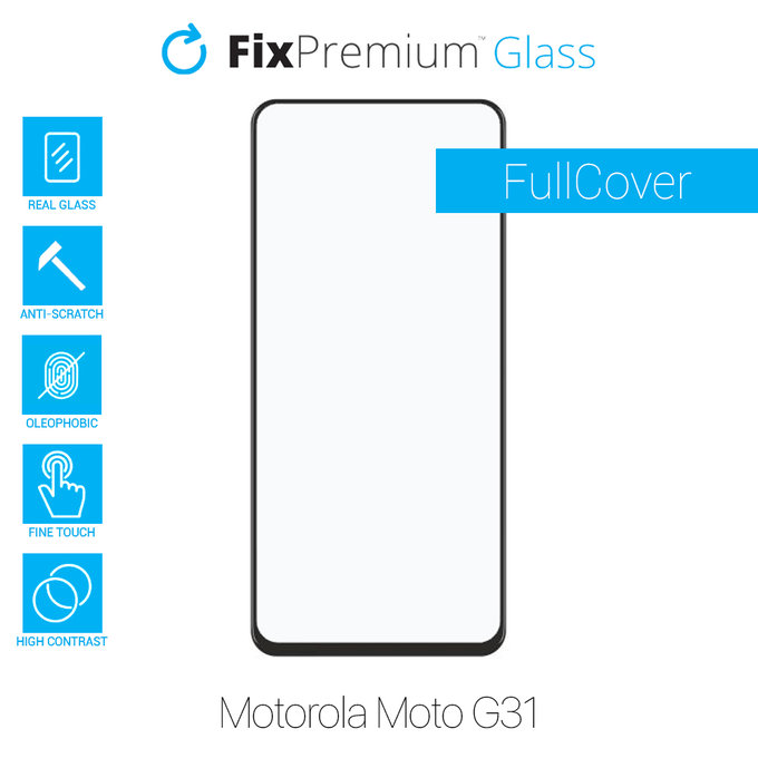 FixPremium FullCover Glass - Gehärtetes Glas für Motorola Moto G31