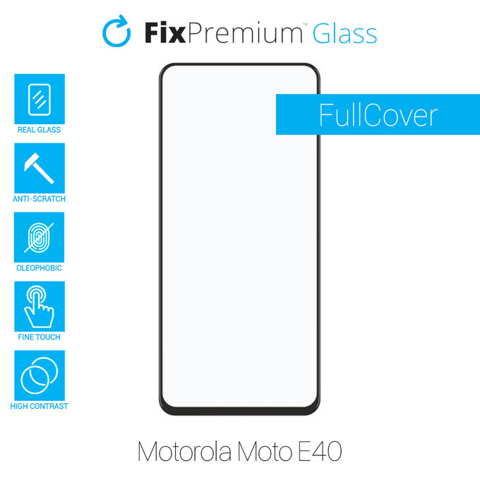 FixPremium FullCover Glass - Gehärtetes Glas für Motorola Moto E40