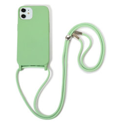 FixPremium - Silikonhülle mit Umhängeband für iPhone 11, grün