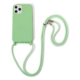 FixPremium - Silikonhülle mit Umhängeband für iPhone 11 Pro, grün