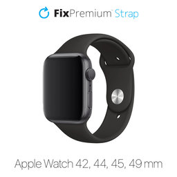 FixPremium - Silikonarmband für Apple Watch (42, 44, 45 und 49mm), schwarz