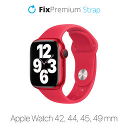FixPremium - Silikonarmband für Apple Watch (42, 44, 45 und 49mm), rot