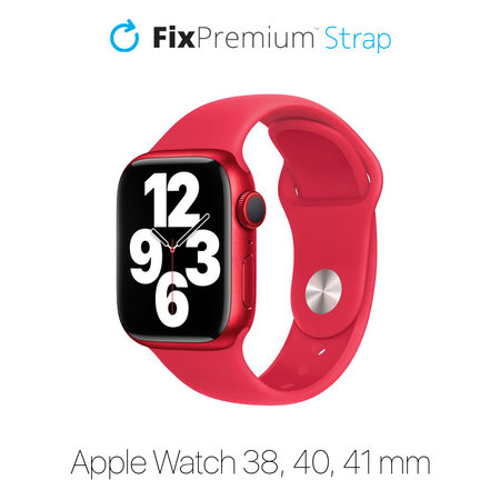 FixPremium - Silikonarmband für Apple Watch (38, 40 und 41mm), rot