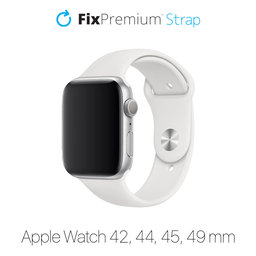 FixPremium - Silikonarmband für Apple Watch (42, 44, 45 und 49mm), weiß