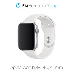 FixPremium - Silikonarmband für Apple Watch (38, 40 und 41mm), weiß